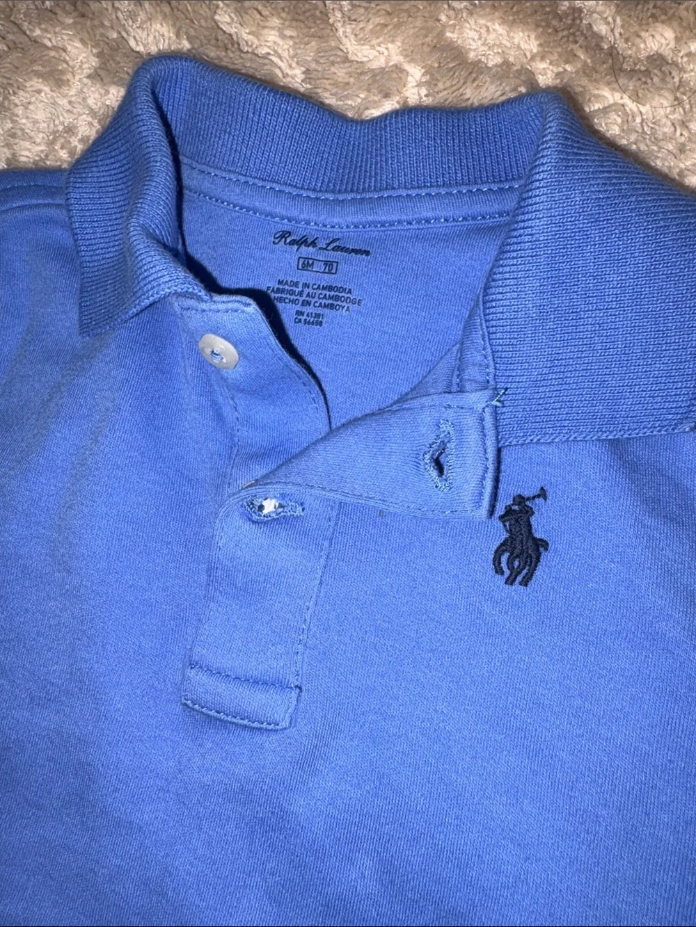 Ralph Lauren Blue Polo Shirt 6 months